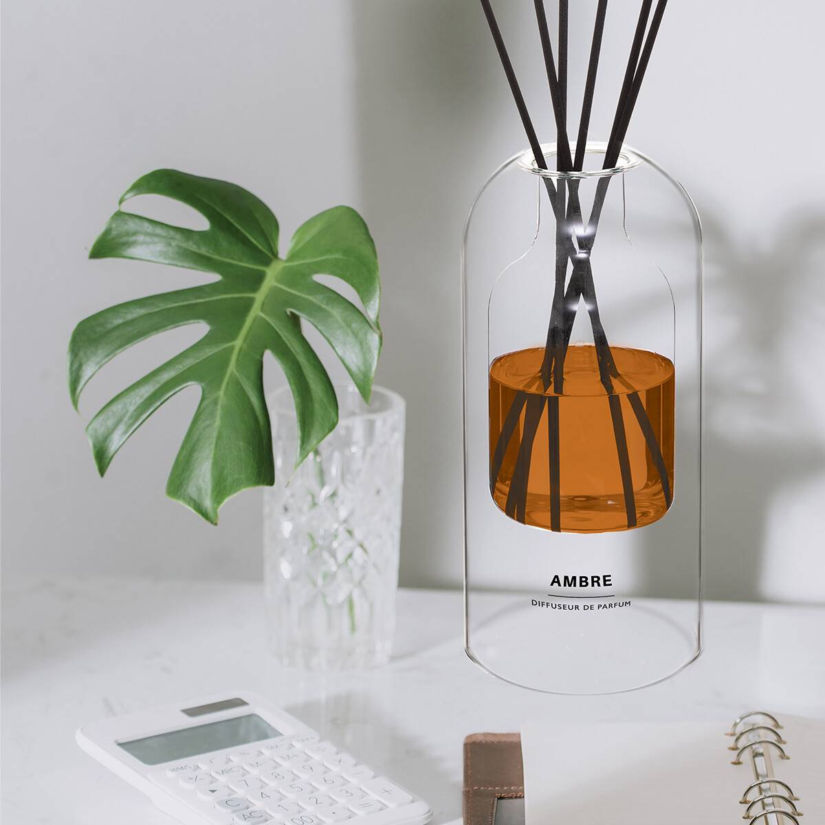 Atmosphera - Diffuseur de parfum Ilan 500ml verre ambre - Atmosphera Créateur d'intérieur - Imagen 1