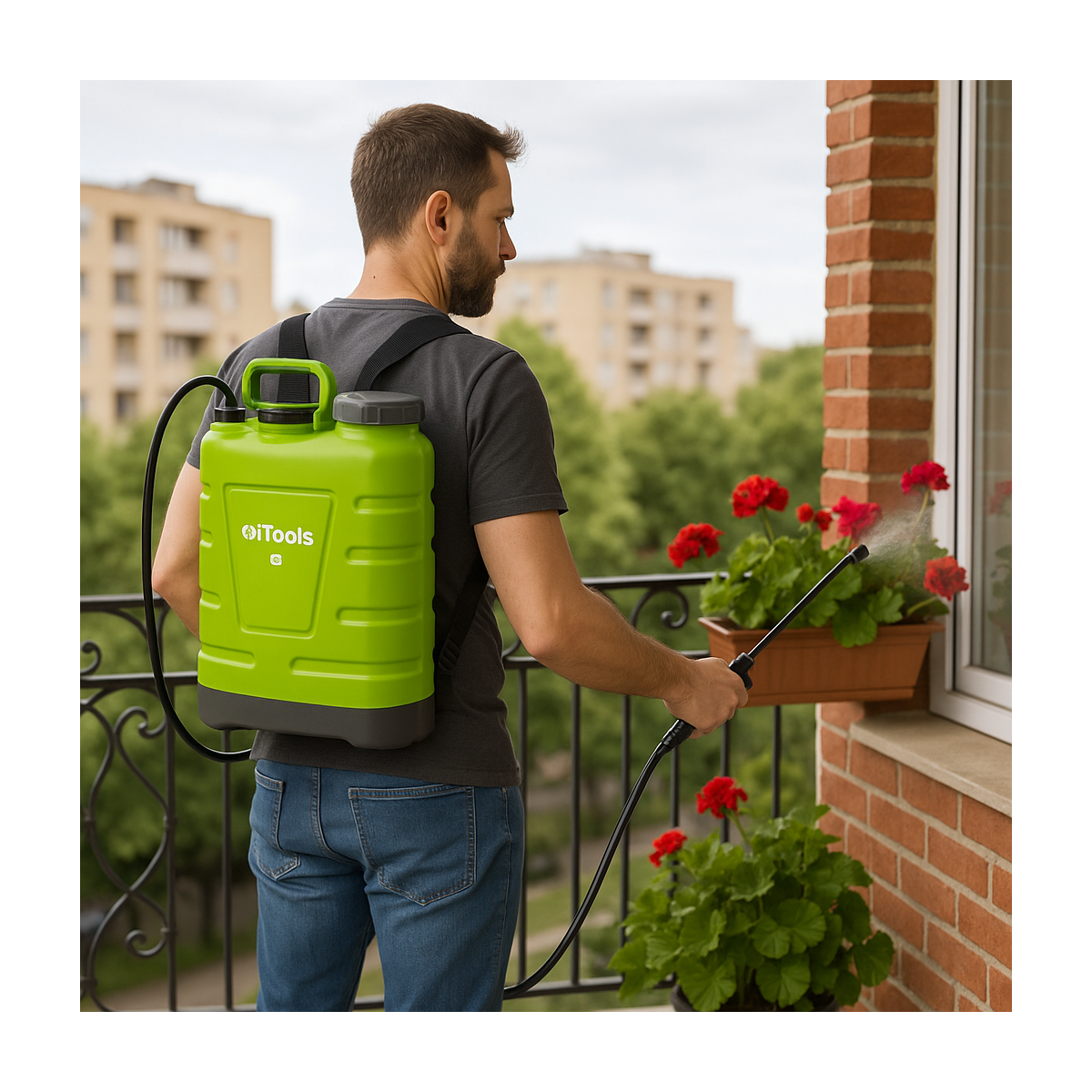 Pulvérisateur manuel 16 Litres Pompe manuelle haute pression 5.5 bar Jardin, toiture, potager 3 Buses réglables ITOOLS - Imagen 4