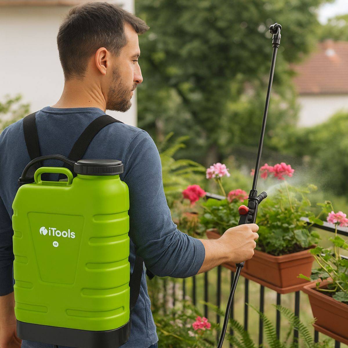 Pulvérisateur manuel 16 Litres Pompe manuelle haute pression 5.5 bar Jardin, toiture, potager 3 Buses réglables ITOOLS - Imagen 3