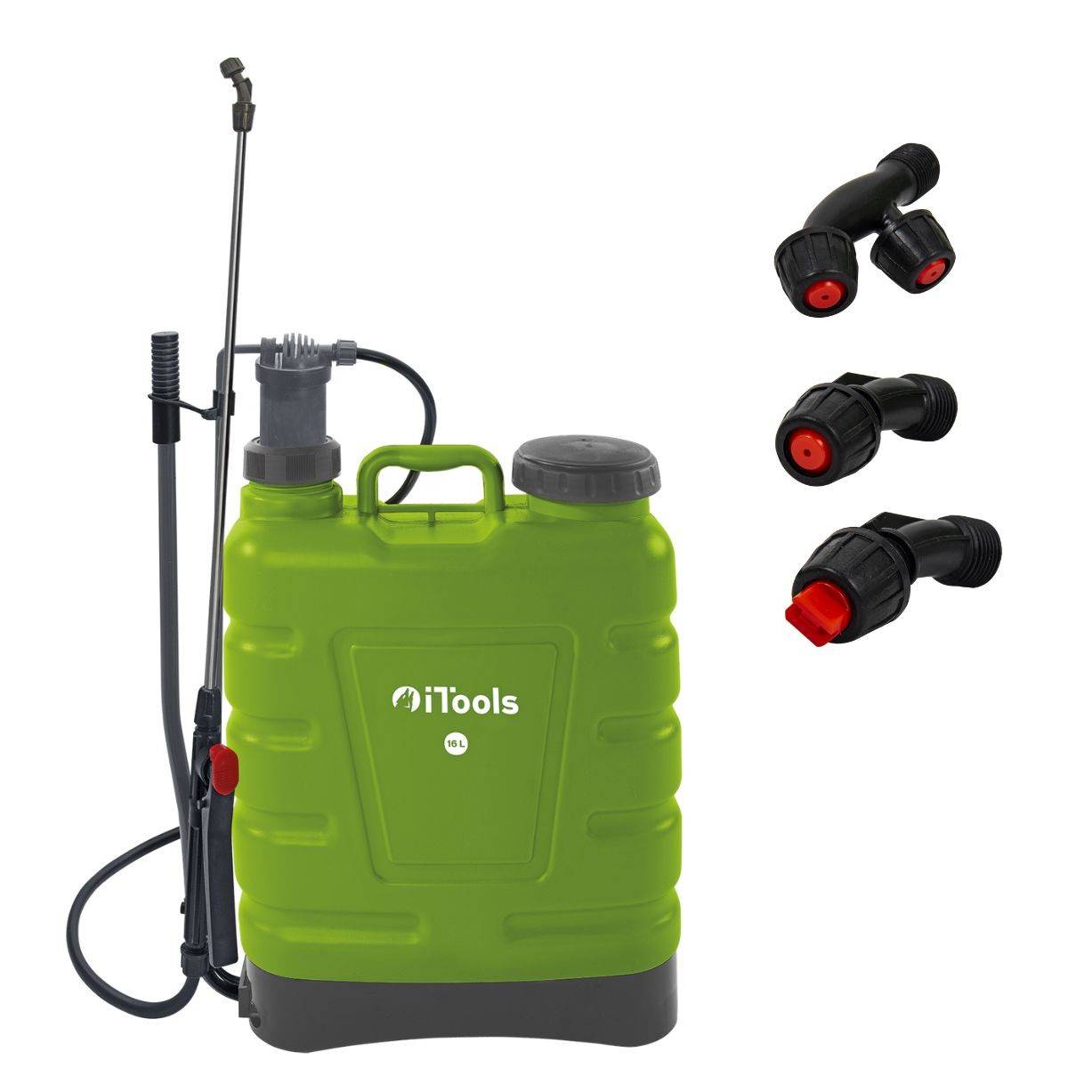 Pulvérisateur manuel 16 Litres Pompe manuelle haute pression 5.5 bar Jardin, toiture, potager 3 Buses réglables ITOOLS - Imagen 1