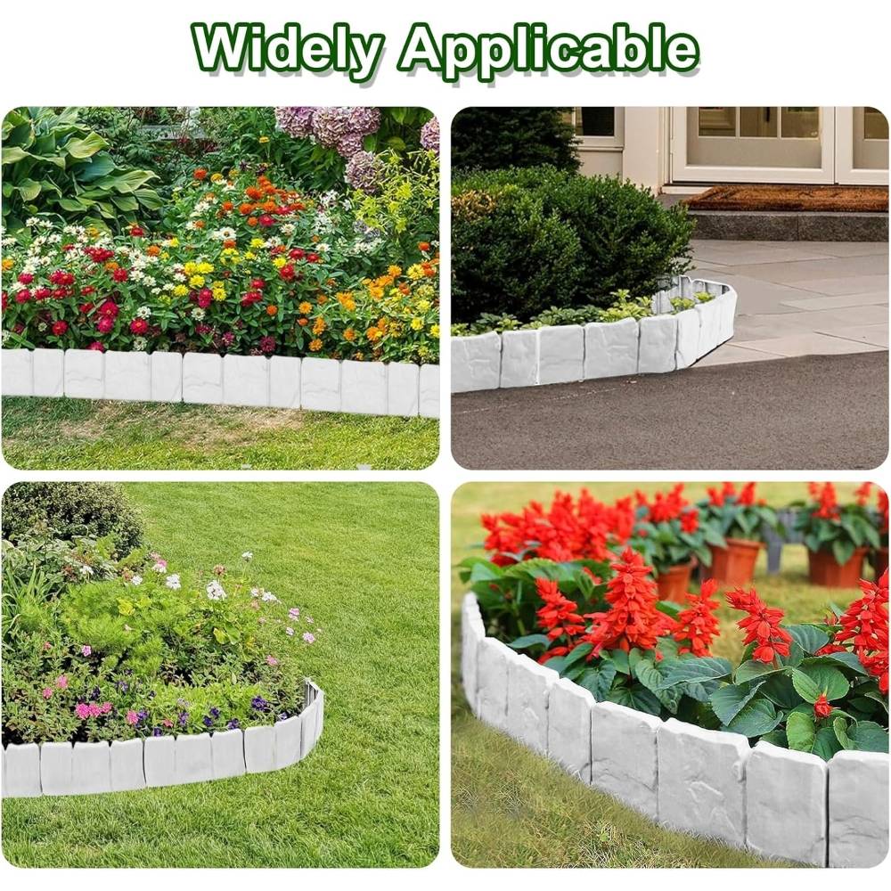 20 bordures de jardin extérieures blanches - MCBOSON - Image 4
