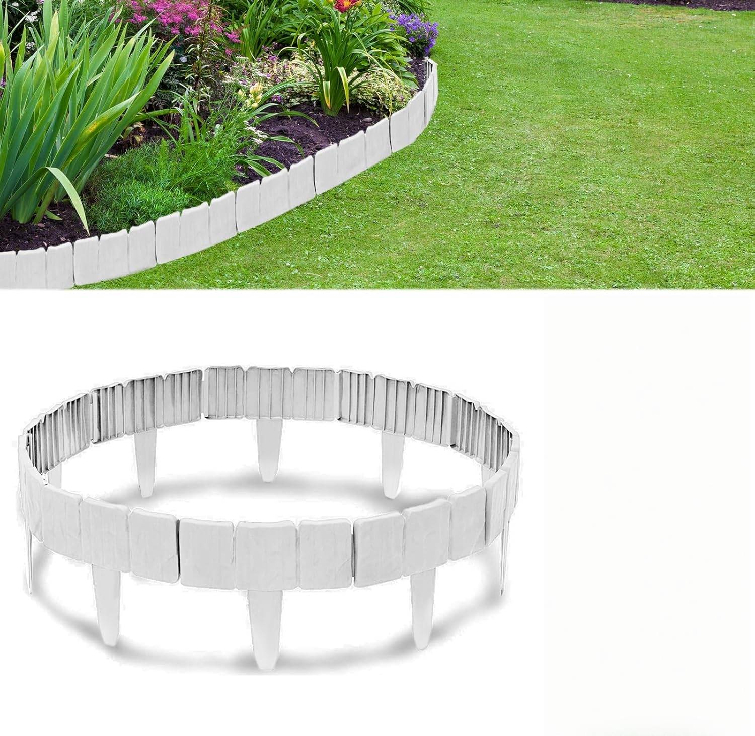 20 bordures de jardin extérieures blanches - MCBOSON - Image 5