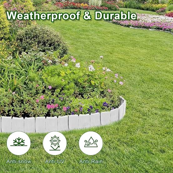 20 bordures de jardin extérieures blanches - MCBOSON - Image 6