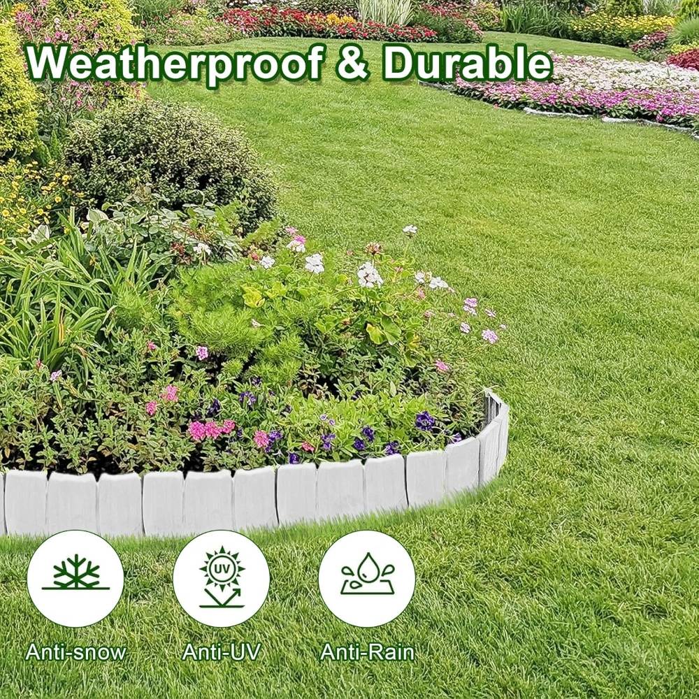 20 bordures de jardin extérieures blanches - MCBOSON - Image 6