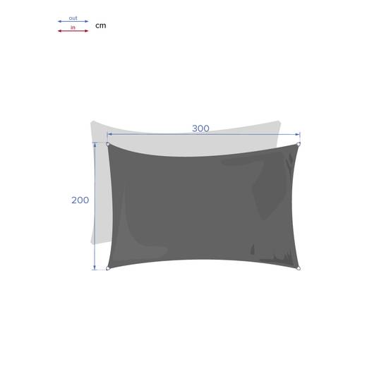 Hesperide - Voile d'ombrage rectangulaire "Curacao" ardoise 3x2m en polyester Hespéride - Image 6