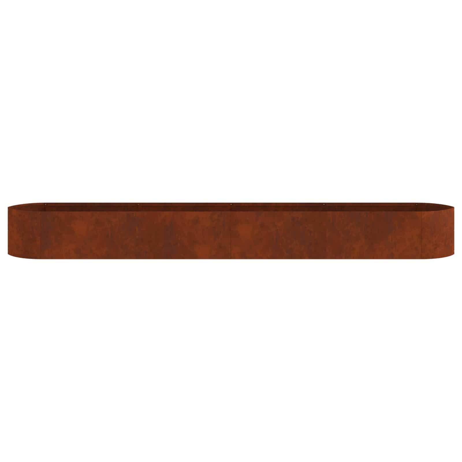 ComfortXL - Grand lit de jardin surélevé acier potager sans fond bord bateau 380x40x40cm patiné - ComfortXL Outdoor Living - Image 5