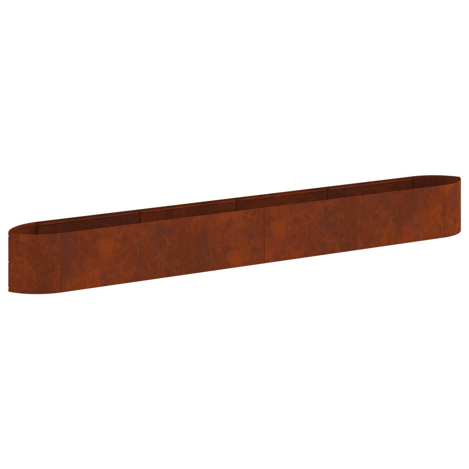 ComfortXL - Grand lit de jardin surélevé acier potager sans fond bord bateau 380x40x40cm patiné - ComfortXL Outdoor Living - Image 2