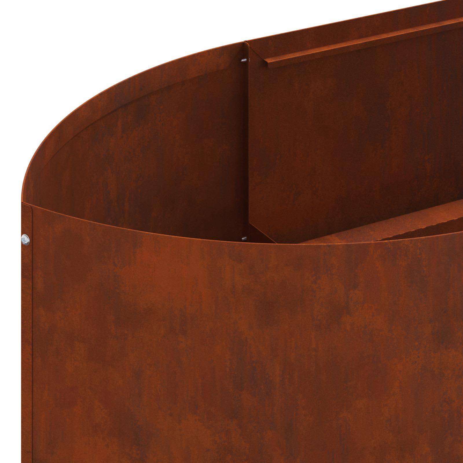 ComfortXL - Grand lit de jardin surélevé acier potager sans fond bord bateau 380x40x40cm patiné - ComfortXL Outdoor Living - Image 7