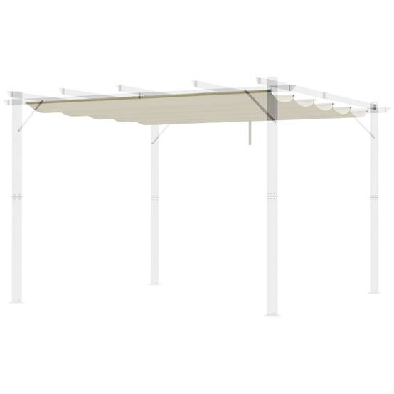 Toile de Rechange pour Pergola Rétractable 3x3m Polyester Anti-UV Coulissant Crème - ComfortXL Outdoor Living - Image 2