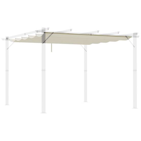 Toile de Rechange pour Pergola Rétractable 3x3m Polyester Anti-UV Coulissant Crème - ComfortXL Outdoor Living - Image 1