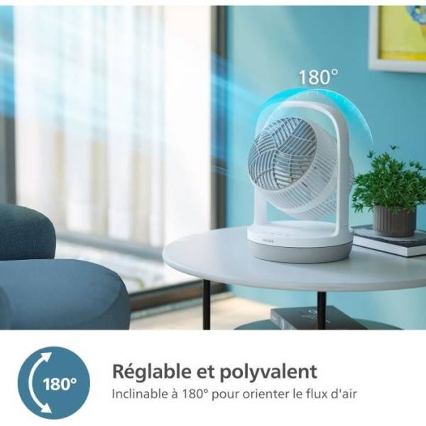 Philips - Ventilateur d'appoint - PHILIPS - CX2050/00 - 738 m3/h - Blanc - Image 3