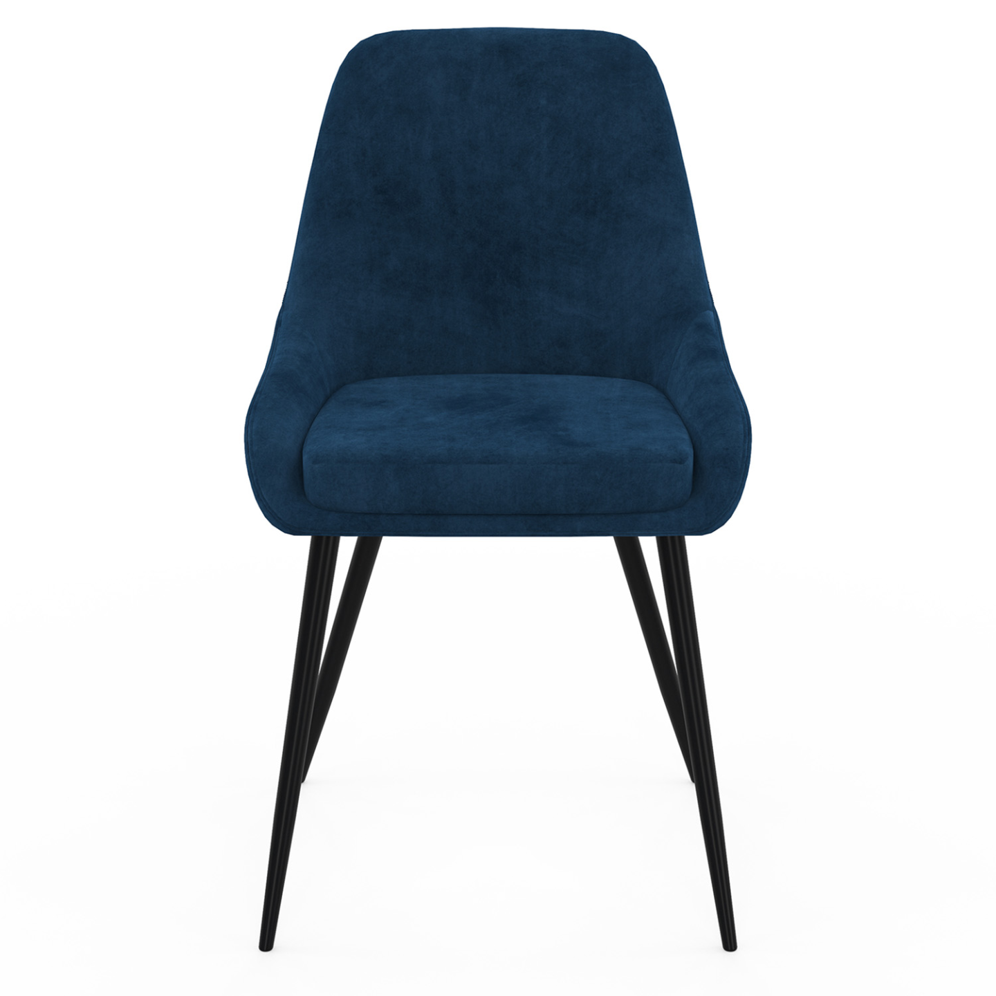 Lot de 4 chaises THALYA en velours bleu avec accoudoirs - Image 4