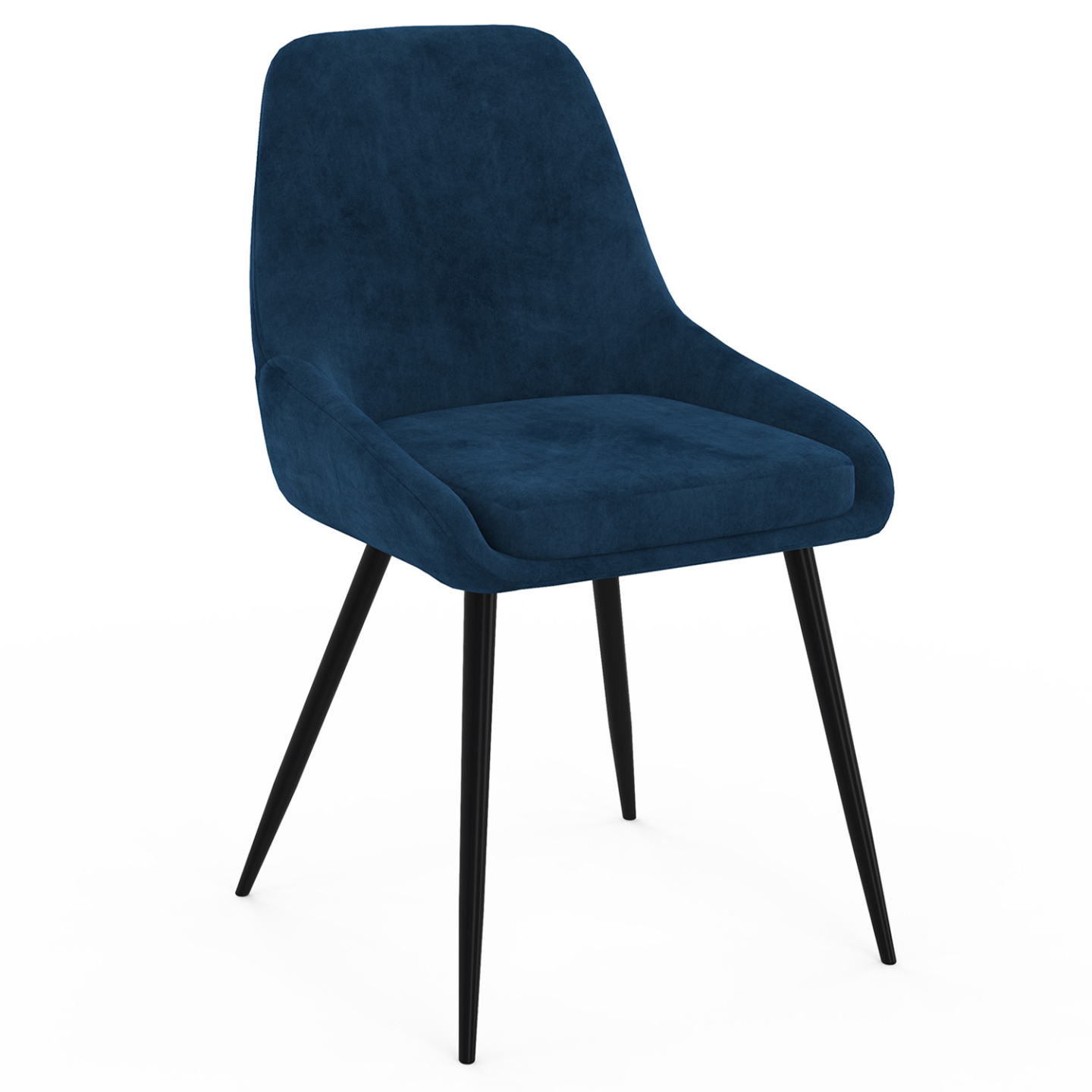 Lot de 4 chaises THALYA en velours bleu avec accoudoirs - Image 3