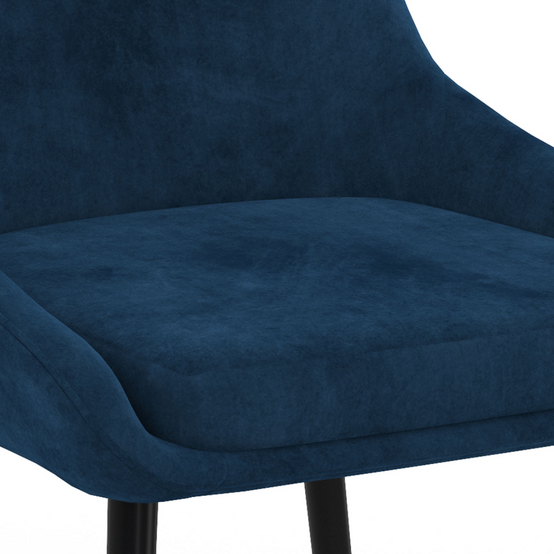 Lot de 4 chaises THALYA en velours bleu avec accoudoirs - Image 7