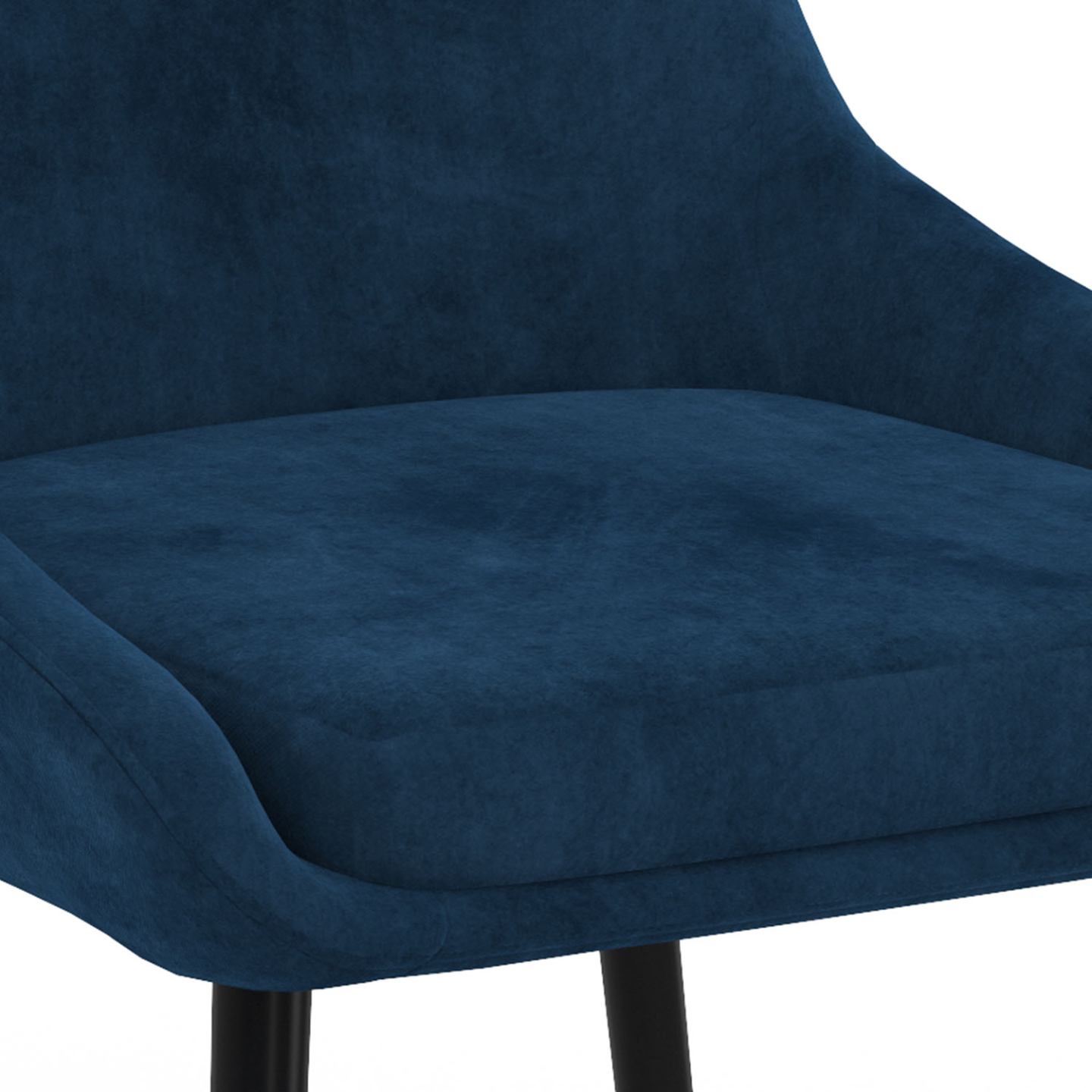 Lot de 4 chaises THALYA en velours bleu avec accoudoirs - Image 7