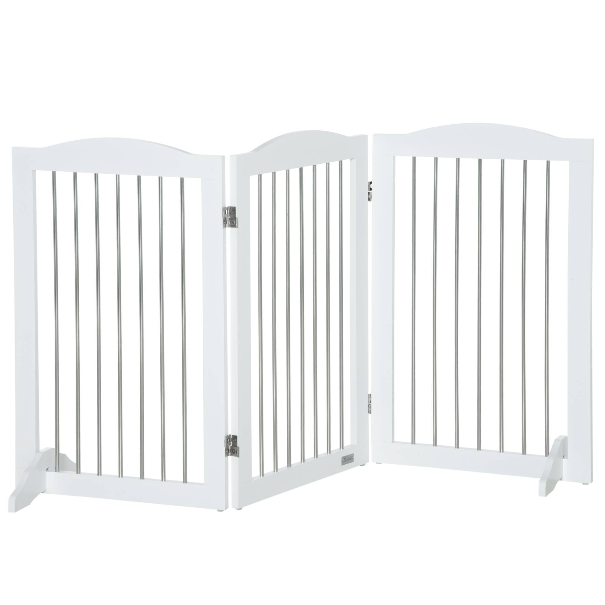 Panneau de séparation pour chien, MDF, blanc, 154 x 30 x 80 cm - PANGIVO - Image 1