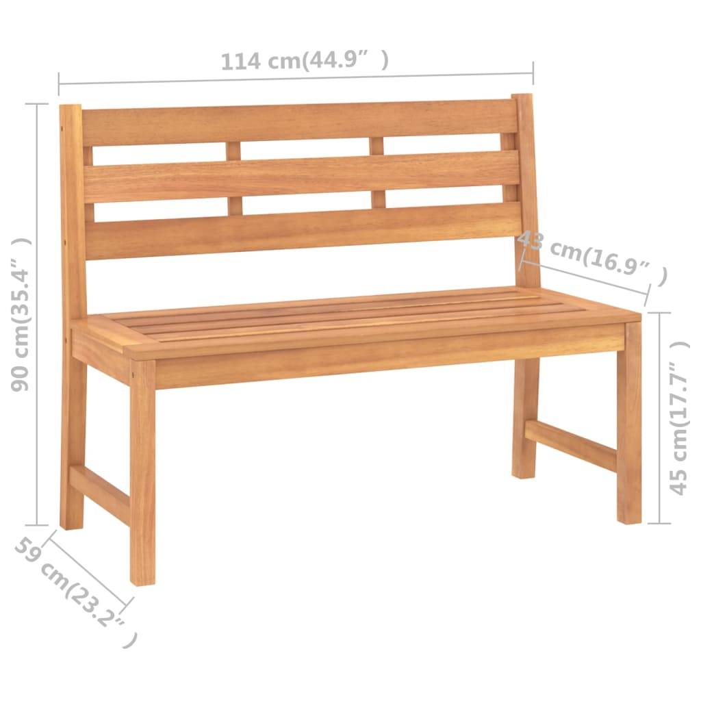 Maison Chic - Banc de jardin - Banc d'extérieur - Banquette 114 cm Bois de teck solide-JU13911 - Imagen 7