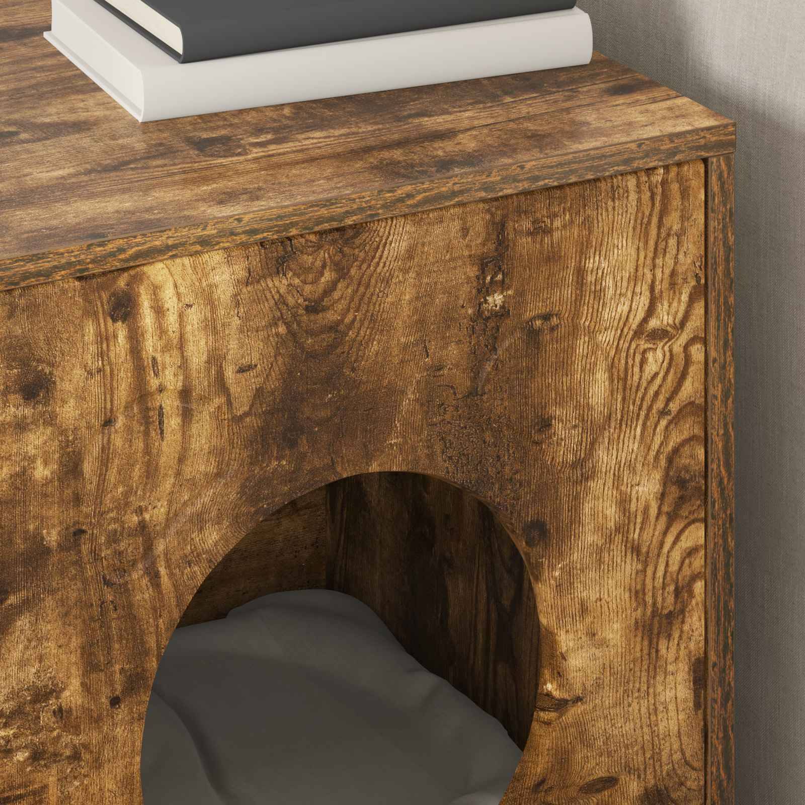 Vidaxl - Maison pour chat Chêne fumé 42,5 x 40 x 53 cm Bois d'ingénierie vidaXL 8000676 - Image 5
