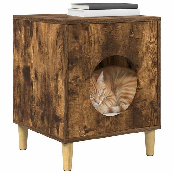 Vidaxl - Maison pour chat Chêne fumé 42,5 x 40 x 53 cm Bois d'ingénierie vidaXL 8000676 - Image 4