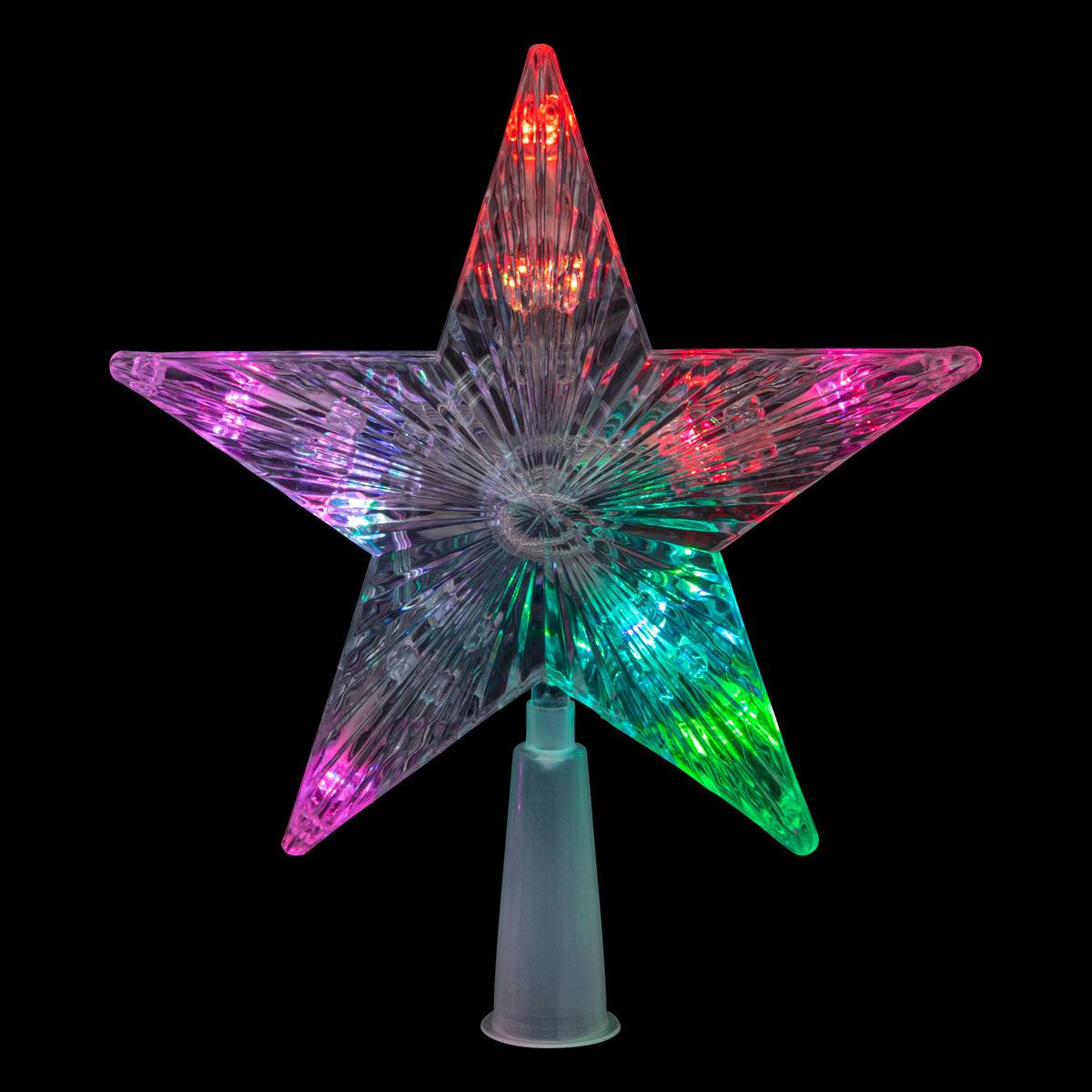 Déco Sapin de Noël Cimier lumineux Étoile 10 LED Multicolore - Image 1