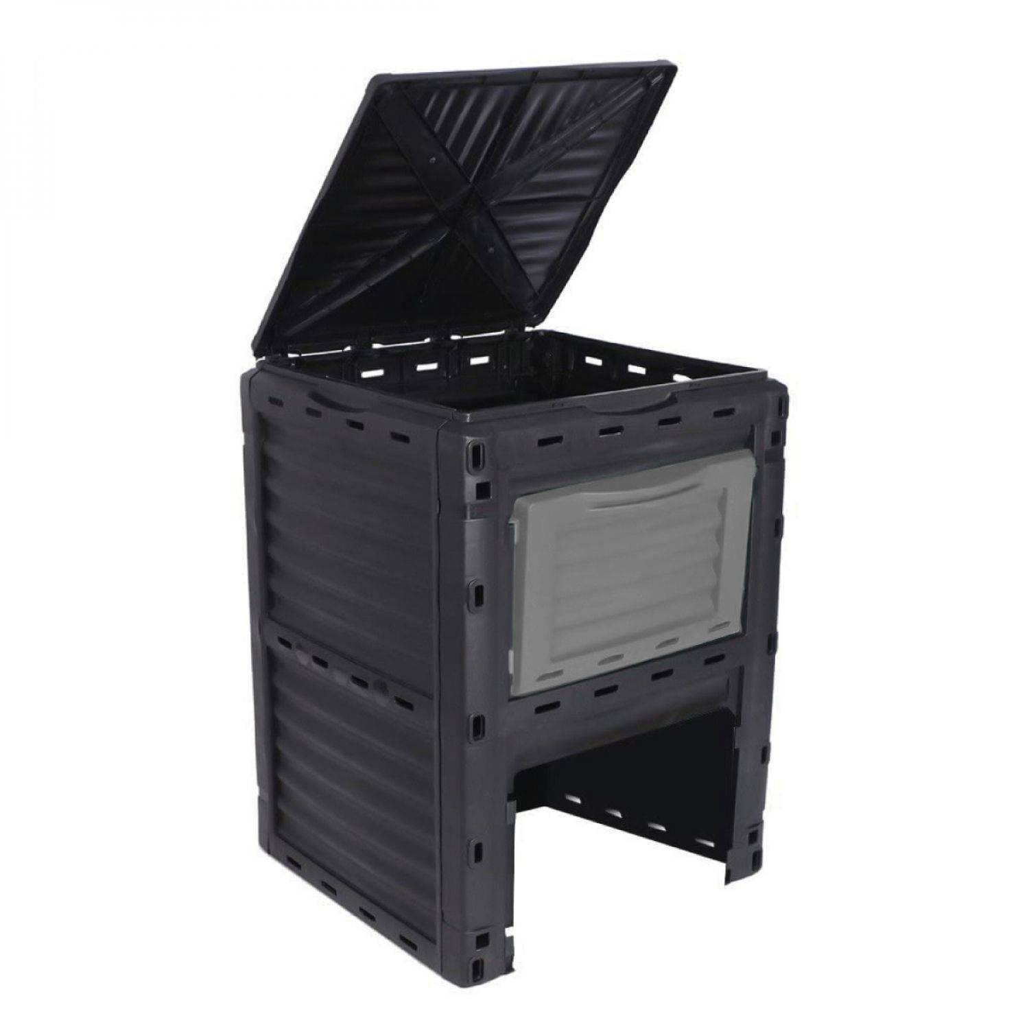 Linxor - Composteur, bac, poubelle à compost de jardin - 300 L - Noir et Gris - Linxor - Imagen 6