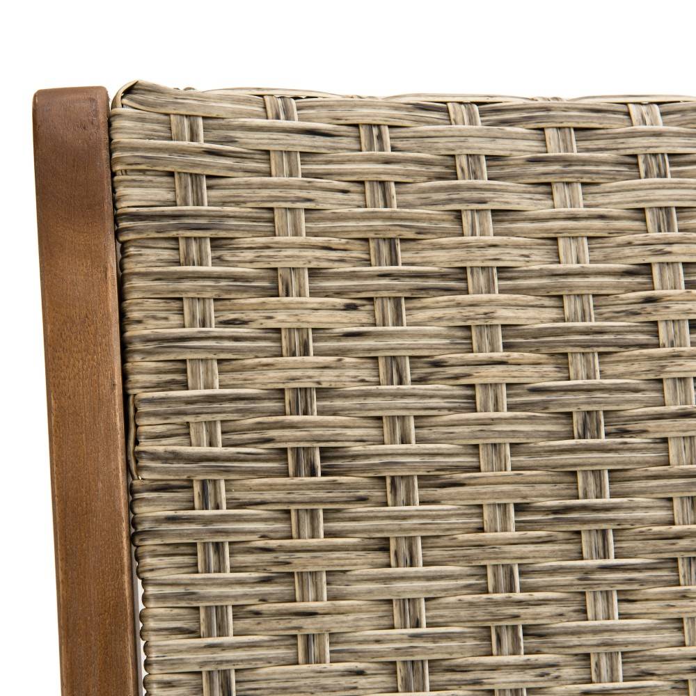 VICK - Ensemble de 2 chaises de jardin pliantes bois Acacia et rotin - Image 6