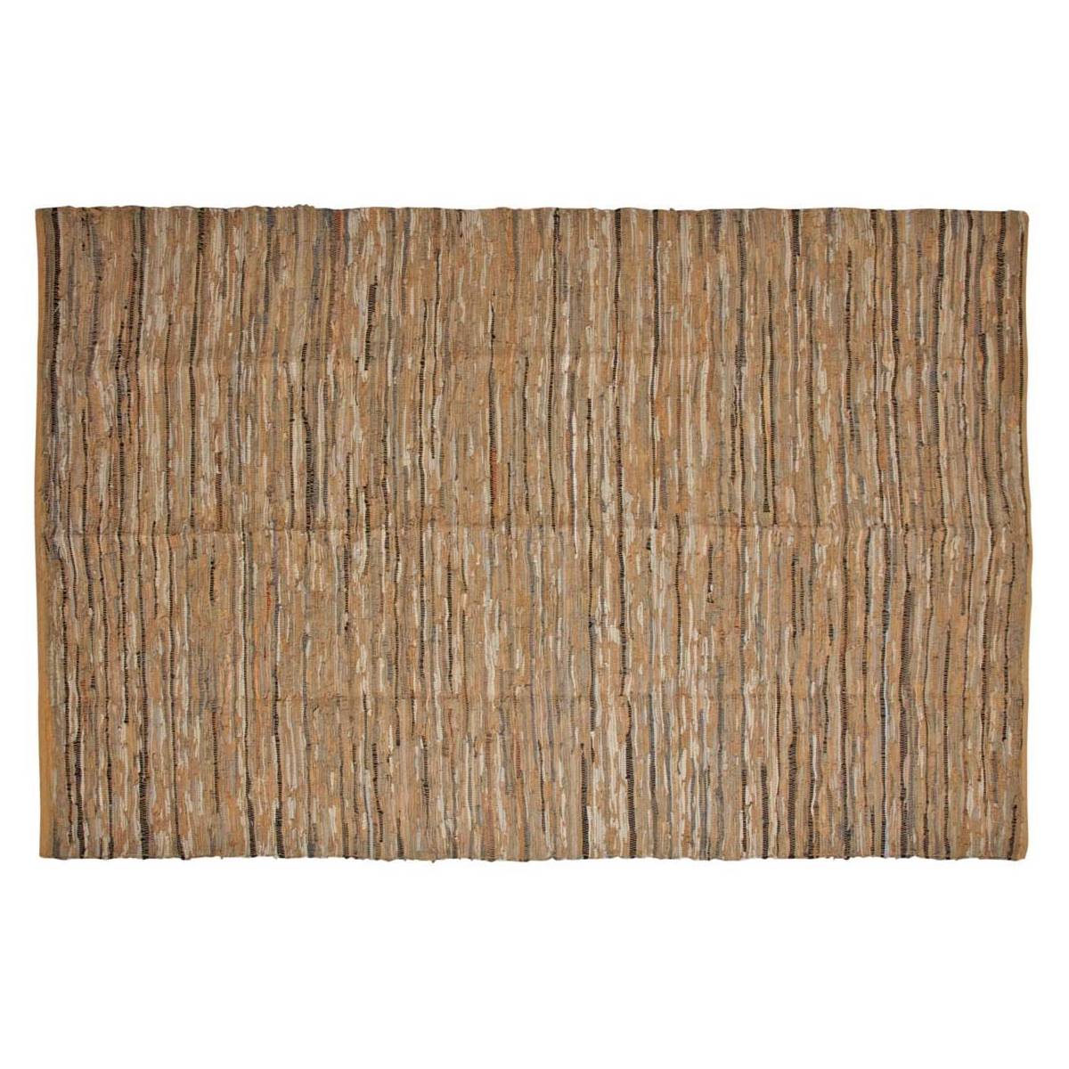 Aubry Gaspard - Tapis en coton recyclé et cuir 300 x 200 cm - Imagen 1