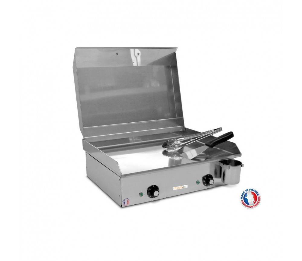 Plancha électrique PLANCHAELEC NEO E530 - 2400W + Couvercle + 2 ustensiles - Image 2