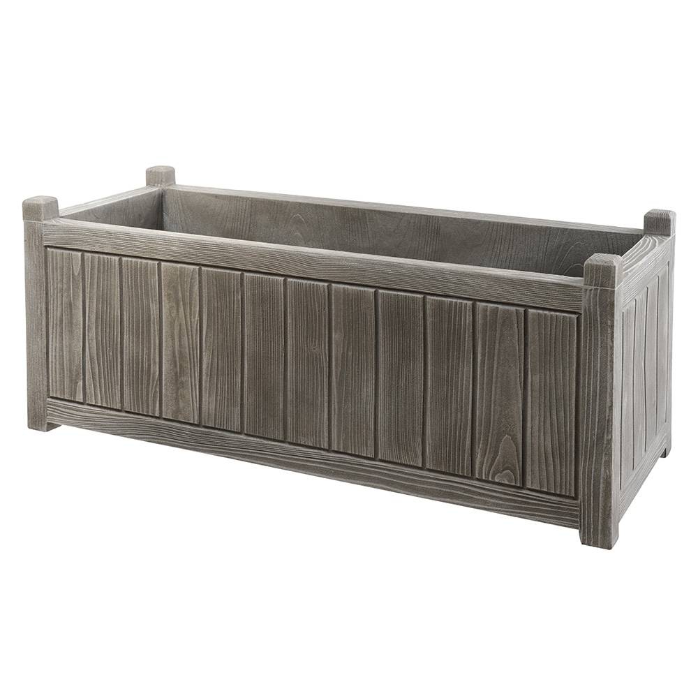 Jardinière charme rectangulaire double paroi avec réserve d'eau 155l