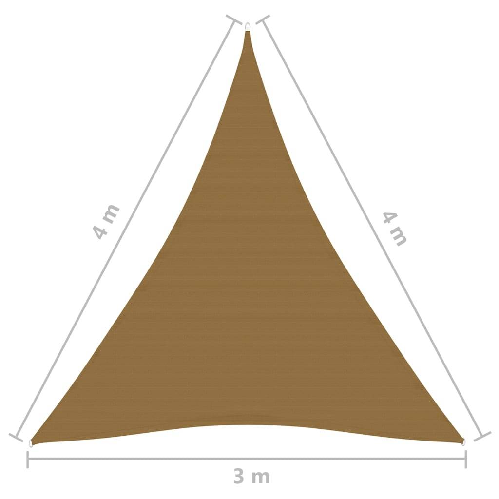 Helloshop26 - Voile toile d'ombrage parasol 160 g/m² PEHD 3 x 4 x 4 m taupe - Imagen 6