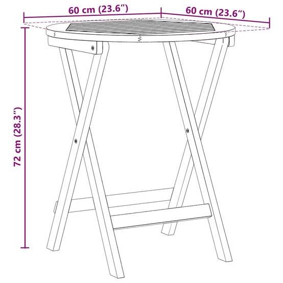 Petite Table de Jardin Pliable 2 Personnes, Carrée 60cm en Acacia, Facile à Ranger – ComfortXL Outdoor Living - Image 7