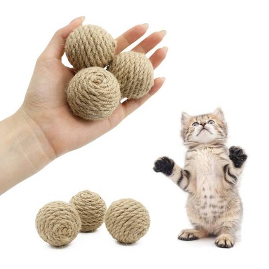 IntiMeg - Lot de 3 balles en sisal pour chat IntiMe - Image 1