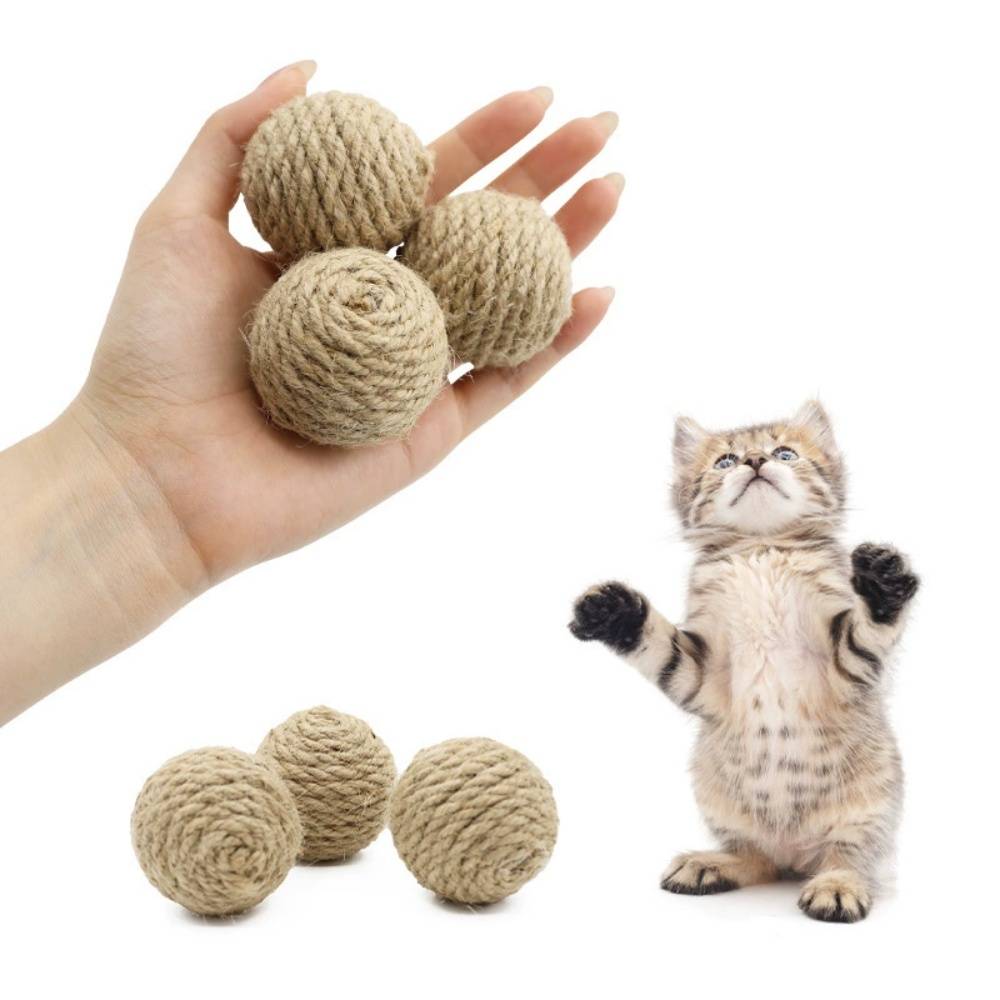 IntiMeg - Lot de 3 balles en sisal pour chat IntiMe - Image 1