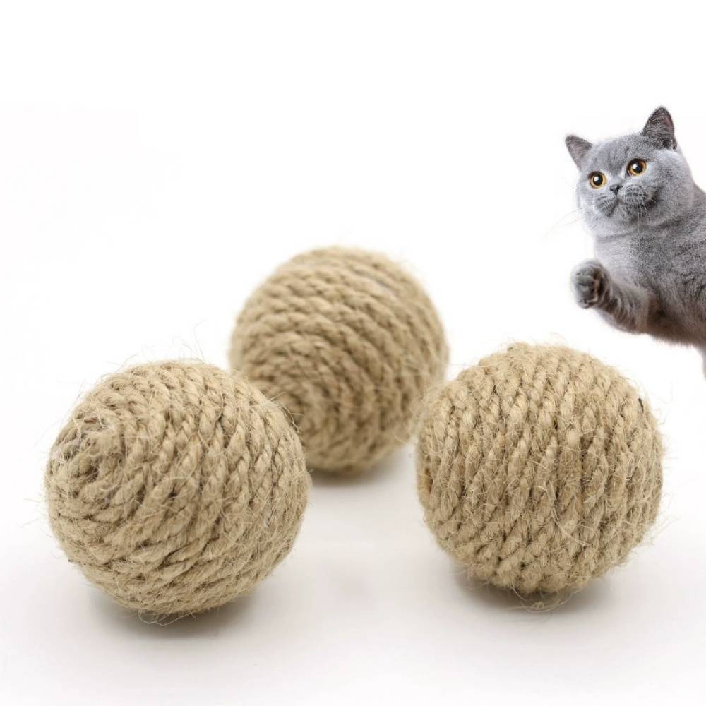 IntiMeg - Lot de 3 balles en sisal pour chat IntiMe - Image 2