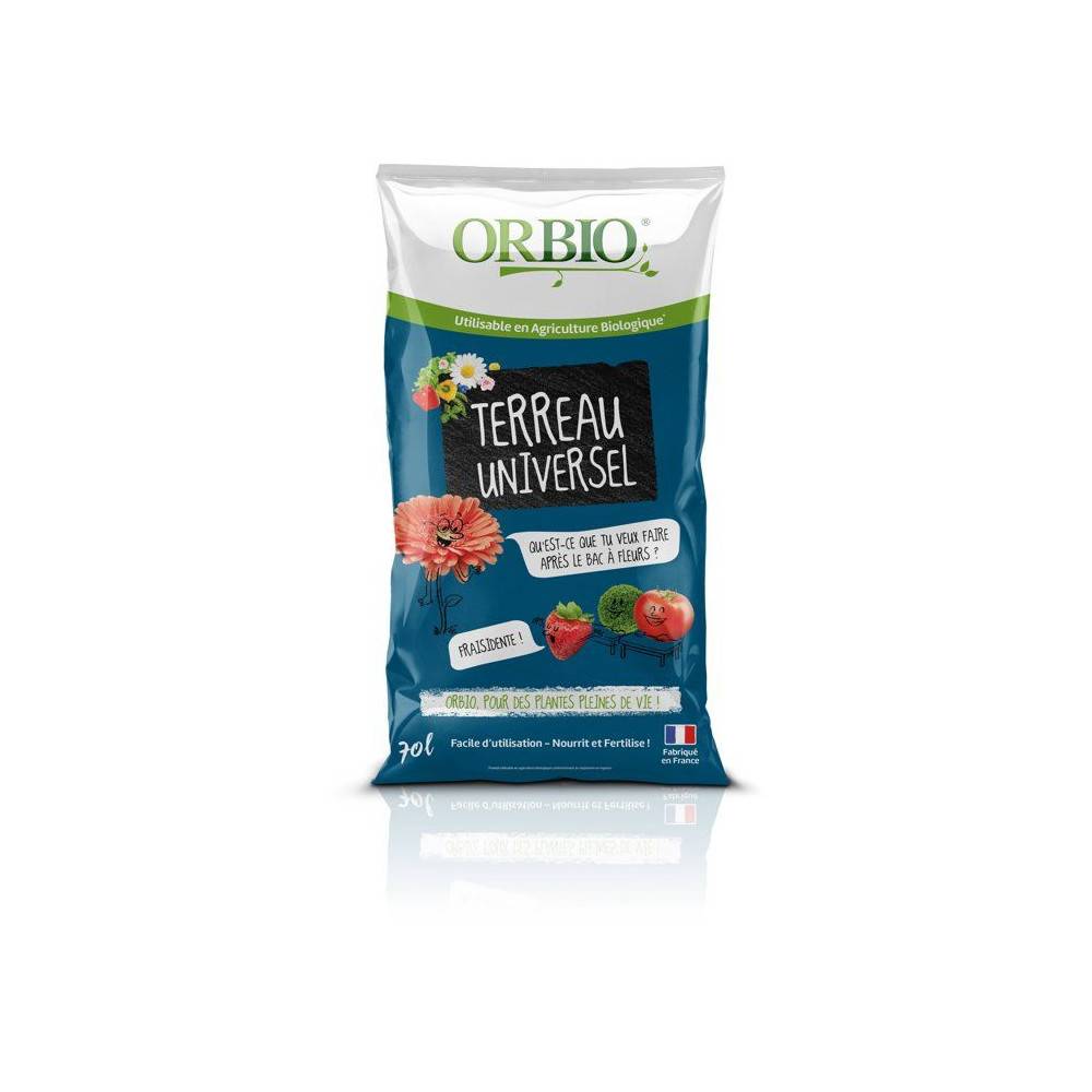 Terreau Universel - Orbio - 70 L - Usage Général - Convient A Toutes Plantations