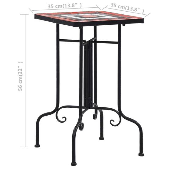Maison Chic - Table de jardin - Table de bistro mosaïque Terre cuite et blanc Céramique HL915 - Image 7