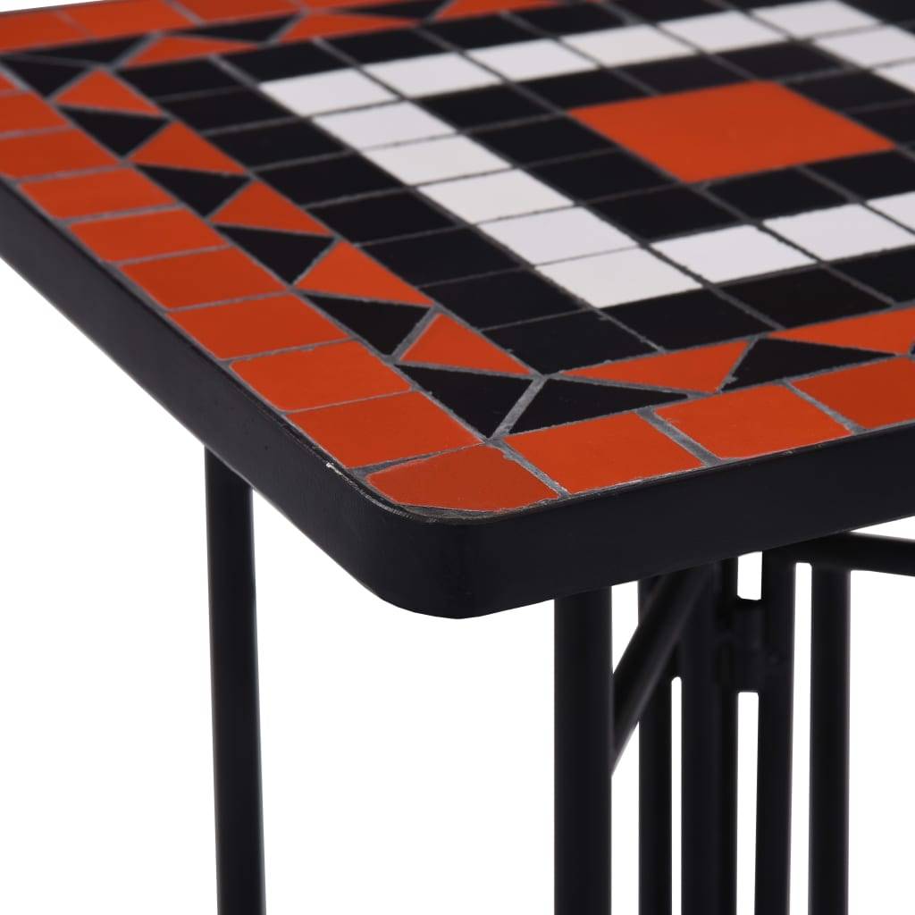 Maison Chic - Table de jardin - Table de bistro mosaïque Terre cuite et blanc Céramique HL915 - Image 5
