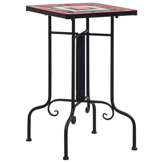 Maison Chic - Table de jardin - Table de bistro mosaïque Terre cuite et blanc Céramique HL915 - Image 2