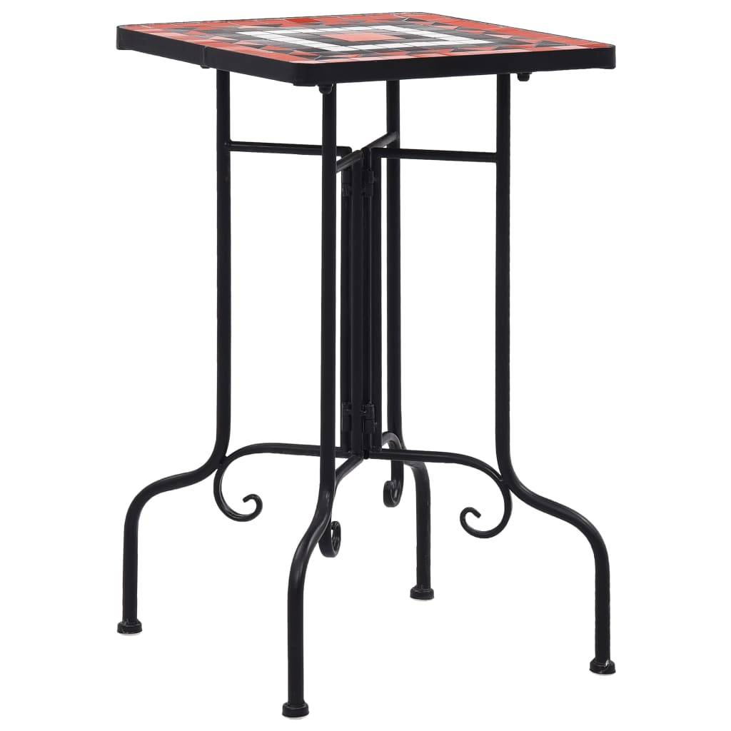 Maison Chic - Table de jardin - Table de bistro mosaïque Terre cuite et blanc Céramique HL915 - Image 2