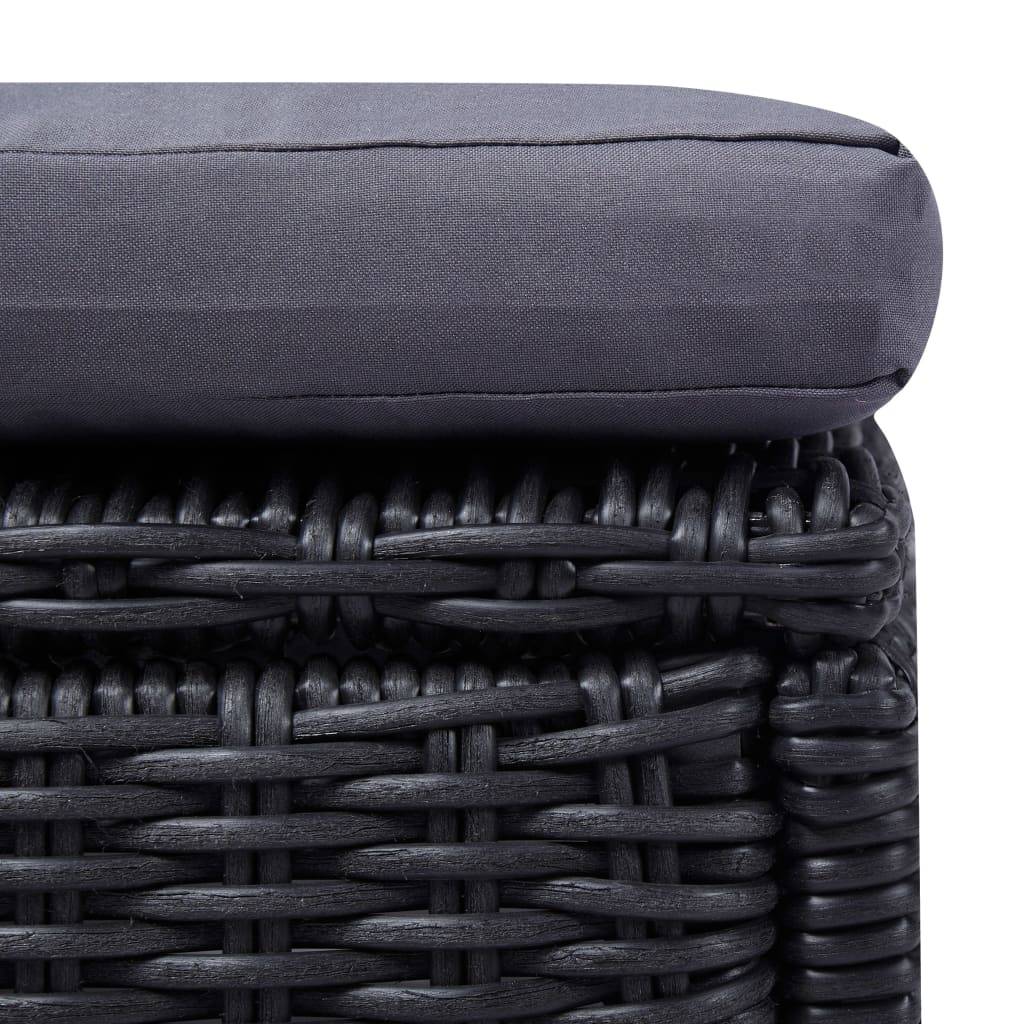 Vidaxl - Chaise longue Résine tressée Noir et gris foncé vidaXL 310148 - Image 4
