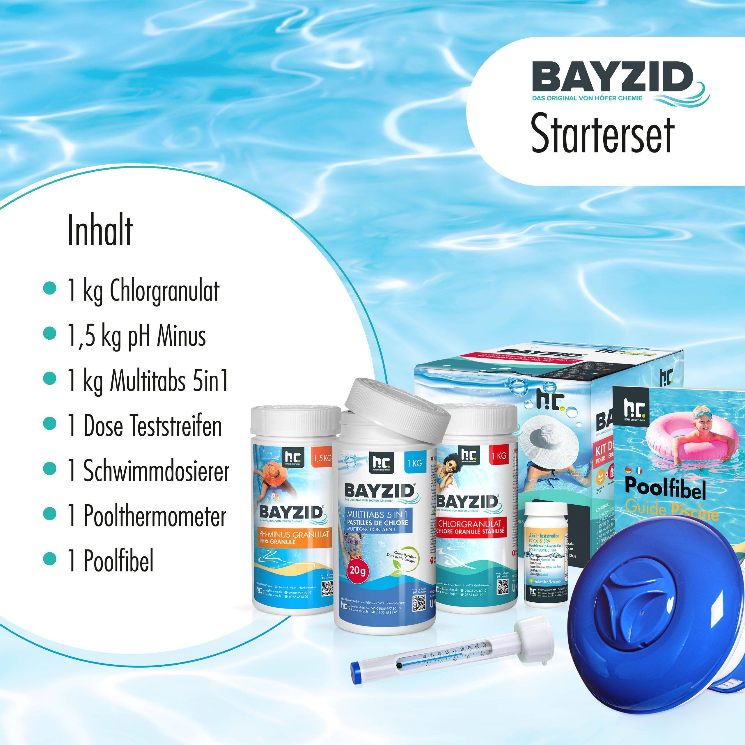 Kit de démarrage pour piscine avec 7 pièces dont chlore, pH moins et multitabs x 1 - Image 4