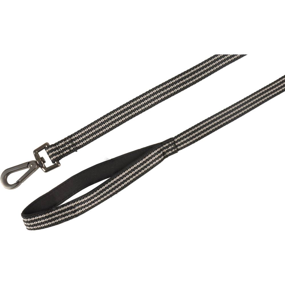 Laisse jannu noir 1 mètre x 15 mm  pour chien. - Imagen 2