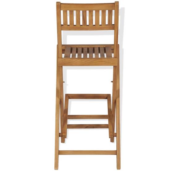 Lot de 2 Chaises de jardin - Tabourets pliables de bar de jardin - Chaises d'extérieur bois teck solide - Image 4