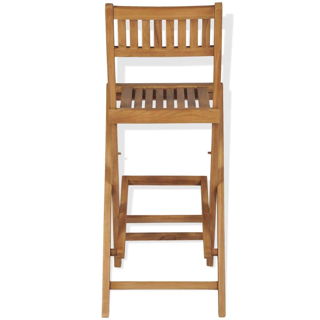 Lot de 2 Chaises de jardin - Tabourets pliables de bar de jardin - Chaises d'extérieur bois teck solide - Image 4