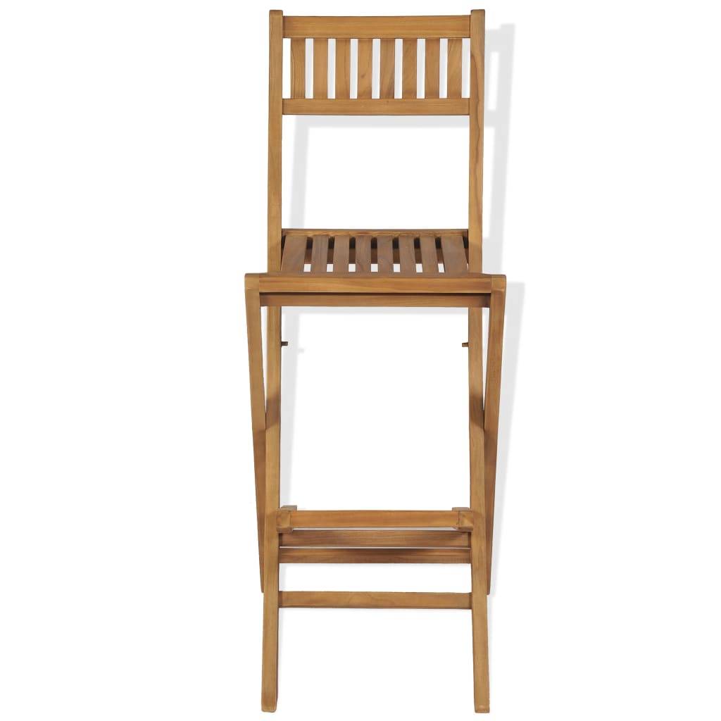 Lot de 2 Chaises de jardin - Tabourets pliables de bar de jardin - Chaises d'extérieur bois teck solide - Image 3