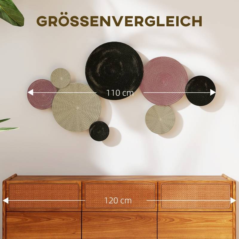 Décoration murale métal salon chambre design 8 disques 110x58cm multicolore - ComfortXL Outdoor Living - Image 7