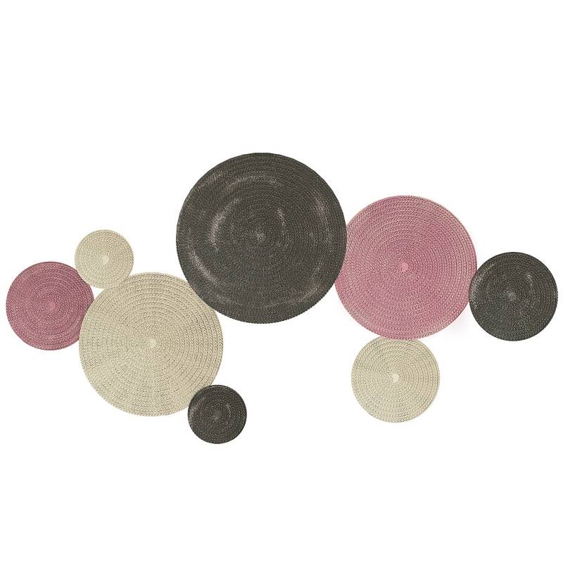 Décoration murale métal salon chambre design 8 disques 110x58cm multicolore - ComfortXL Outdoor Living - Image 2