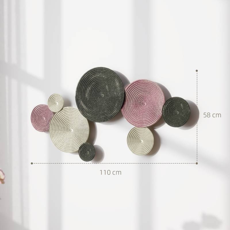 Décoration murale métal salon chambre design 8 disques 110x58cm multicolore - ComfortXL Outdoor Living - Image 3
