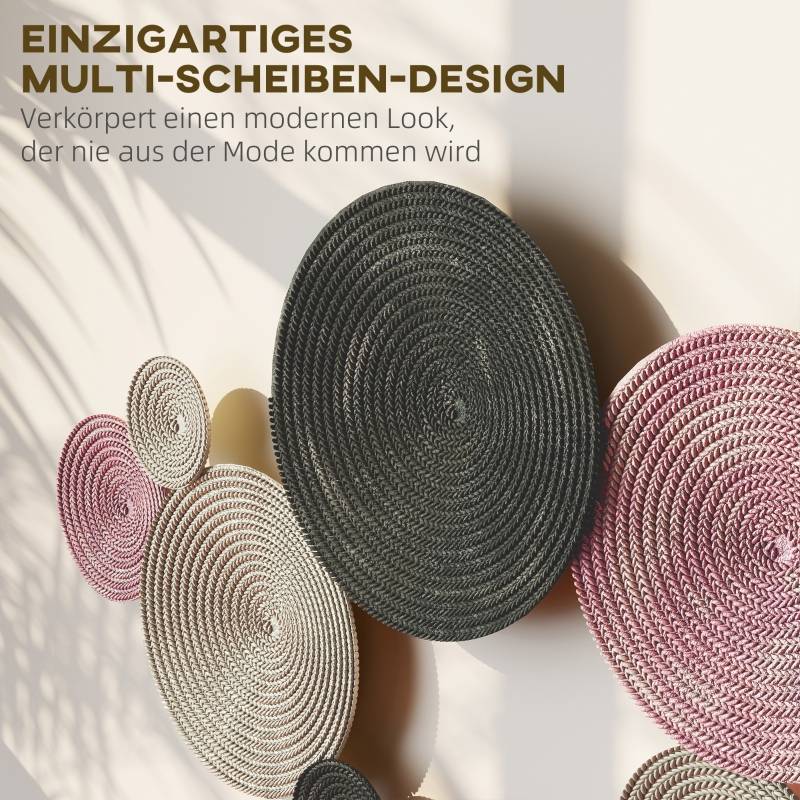 Décoration murale métal salon chambre design 8 disques 110x58cm multicolore - ComfortXL Outdoor Living - Image 4