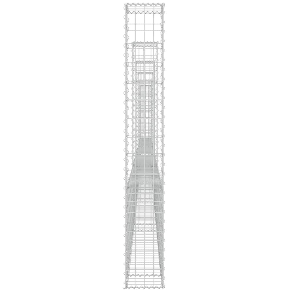 Panier de gabion en fer argenté 620 x 20 x 150 cm avec 6 poteaux - PANGIVO - Image 4